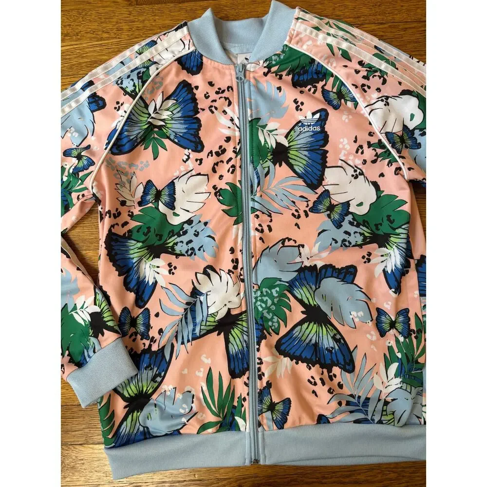 Adidas Girls' Floral Track Jacket Size 13-14